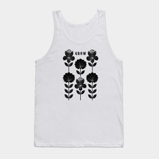 Grow Flowers Black Tank Top